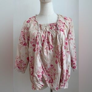 Magnolia Pearl Floral Millie Jo Blouse Top 1413